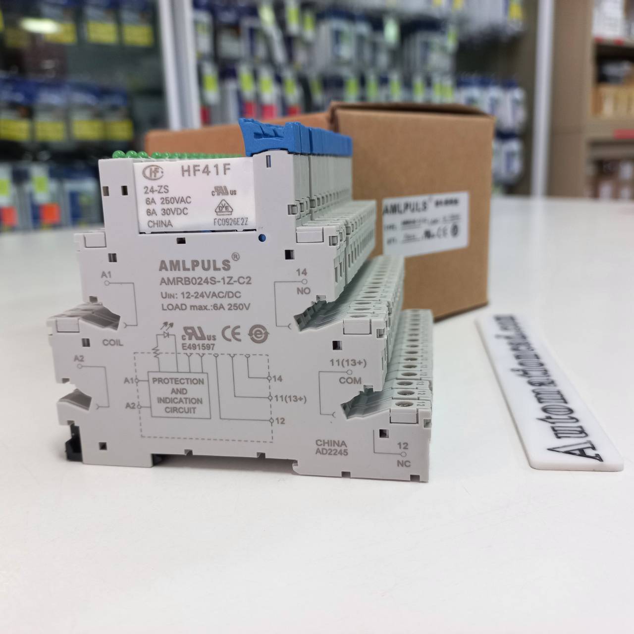 RELAY รีเลย์ 24Vdc พร้อมซอคเกต HF41 HONGFA SLIM RELAY 2966171 เทียบเท่ากับ 2961105 PHOENIX CONTACT