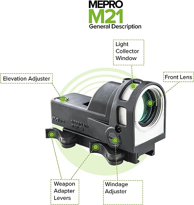New.ดอท ทรง Mepro รุ่น M21 (M21 Self Illuminated Reflex Sight) สีดำ