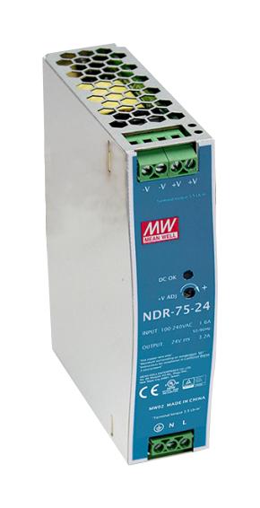 พาวเวอร์ซัพพลาย NDR-75-24 MEANWELL 3.2A 24VDC POWER SUPPLY NDR