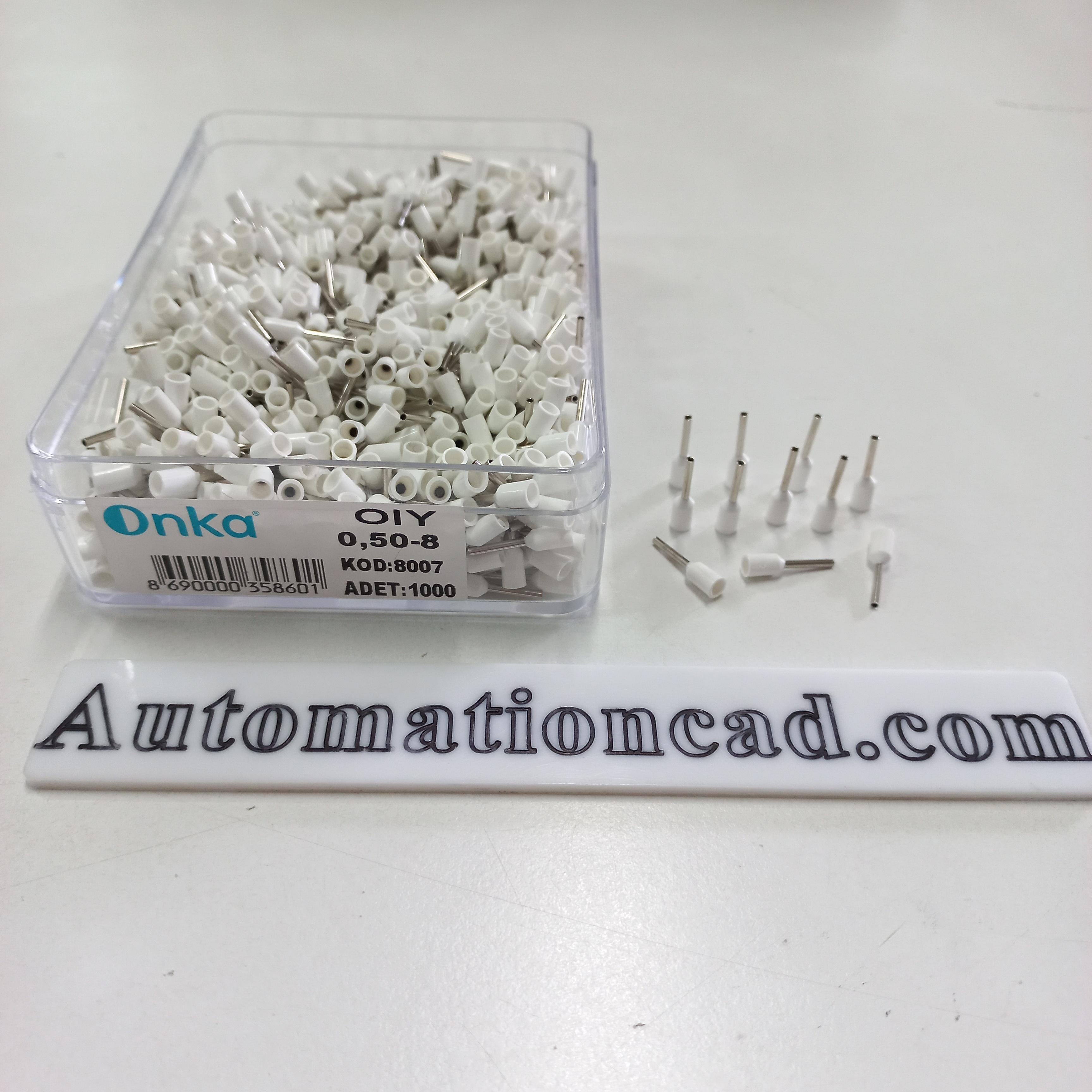 หางปลาคอร์เอ็น เดี่ยว สีขาว ONKA-8007 ใช้กับสาย 0.5 sq.mm ข้อต่อย้ำปลายสาย คอร์ดเอ็นแบบเดี่ยว