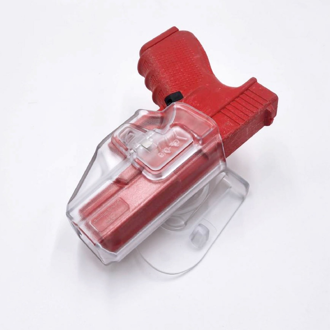 ซองปืนพกนอกชนิดใส Glock19 ( Gun&Flower OWB G19 Clear Holster ) 🔖ผลิตจากวัสดุ Polymer ชนิดใส แข็งแรง ทนทาน 🔖พกนอก ปลดล็อคนิ้วชี้ ใช้งานปลอดภัย 🔖ซองปืนสามารถหมุนปรับองศาได้ 🔖ตัวซองสามารถใช้กับเพลทลดต่ำของ IMI หรือแบรนด์อื่นๆ