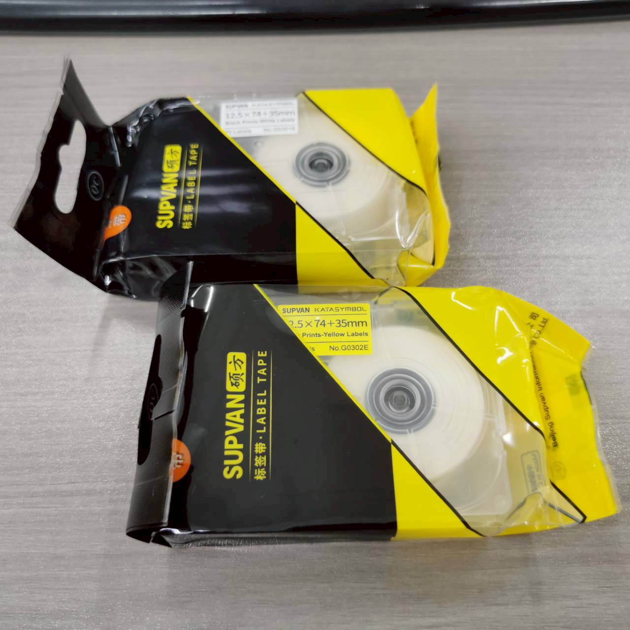 SUPVAN G0302E ลาเบล เทปแบบธง สีเหลือง 12.5×(74+35)mm, 70pcs/roll Flag Label Yellow