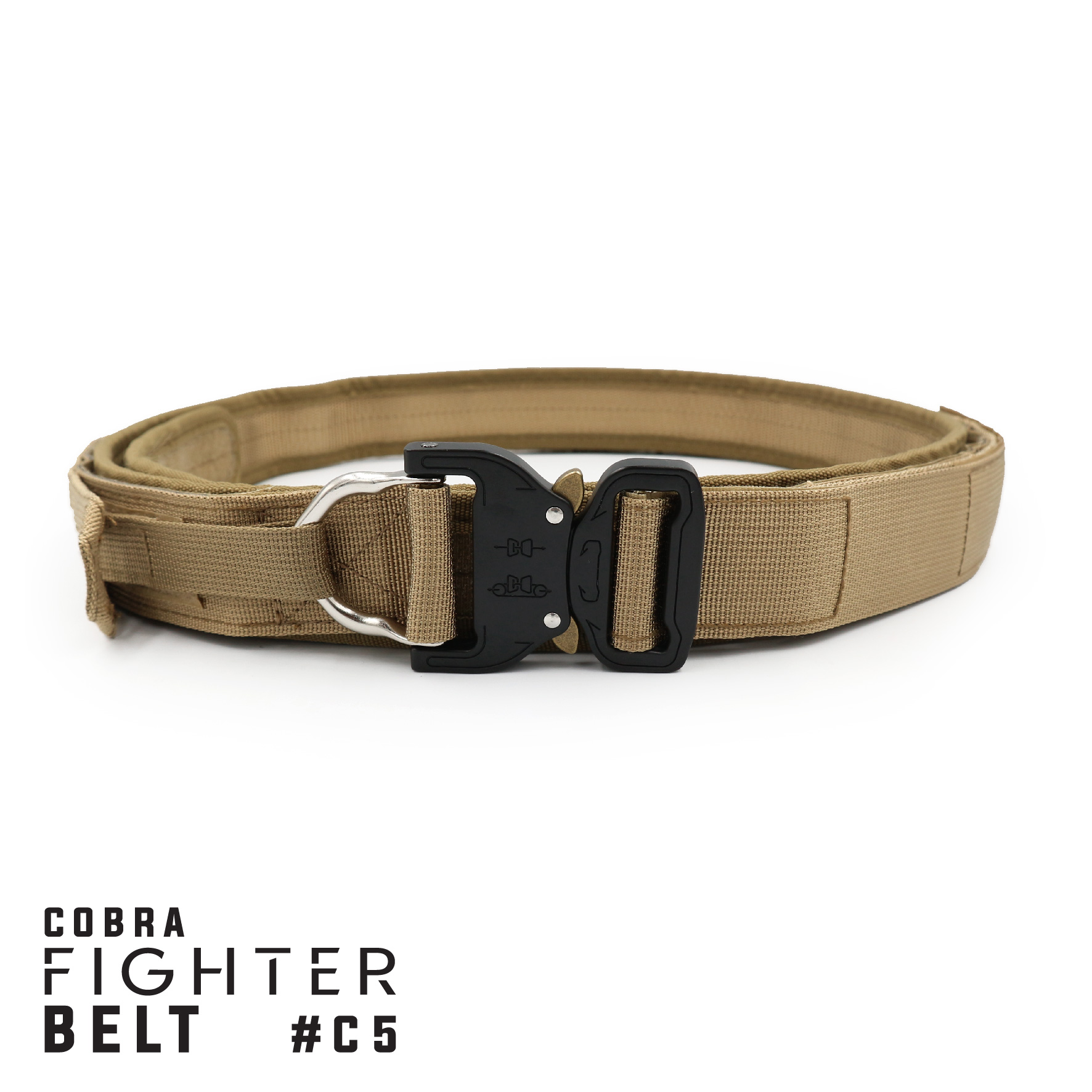 เข็มขัด COBRA fighter belt ( #C5 ) 💥เข็มขัดหัว Cobra ปลดไว มีห่วง D-Ring สำหรับเกี่ยวสายกันตก 💥เข็มขัดแบบ 2 ชั้น ( Double Layers Belt) 💥สายด้านใน สามารถสอดเข้ากับหูกางเกงได้ ใช้ประกบกับสายเส้นนอก 💥สายด้านนอกกว้าง 1.5"