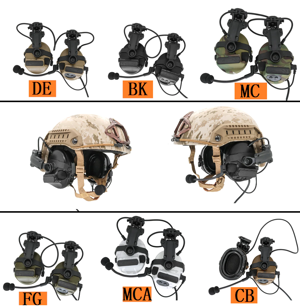 New.หูฟังสื่อสารตัดเสียงได้ ทรง Comtac III ยี่ห้อ Tac-Sky รุ่น หูฟังตัดเสียงพร้อมขาติดหมวกฟาส