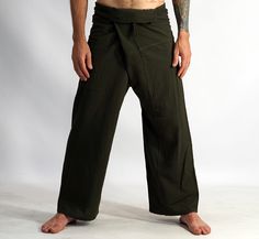 กางเกงชาวเล กางเล กางเกงสะดอ เตี่ยวสะดอ กางเกงสะปาสีดำ Fisherman pants