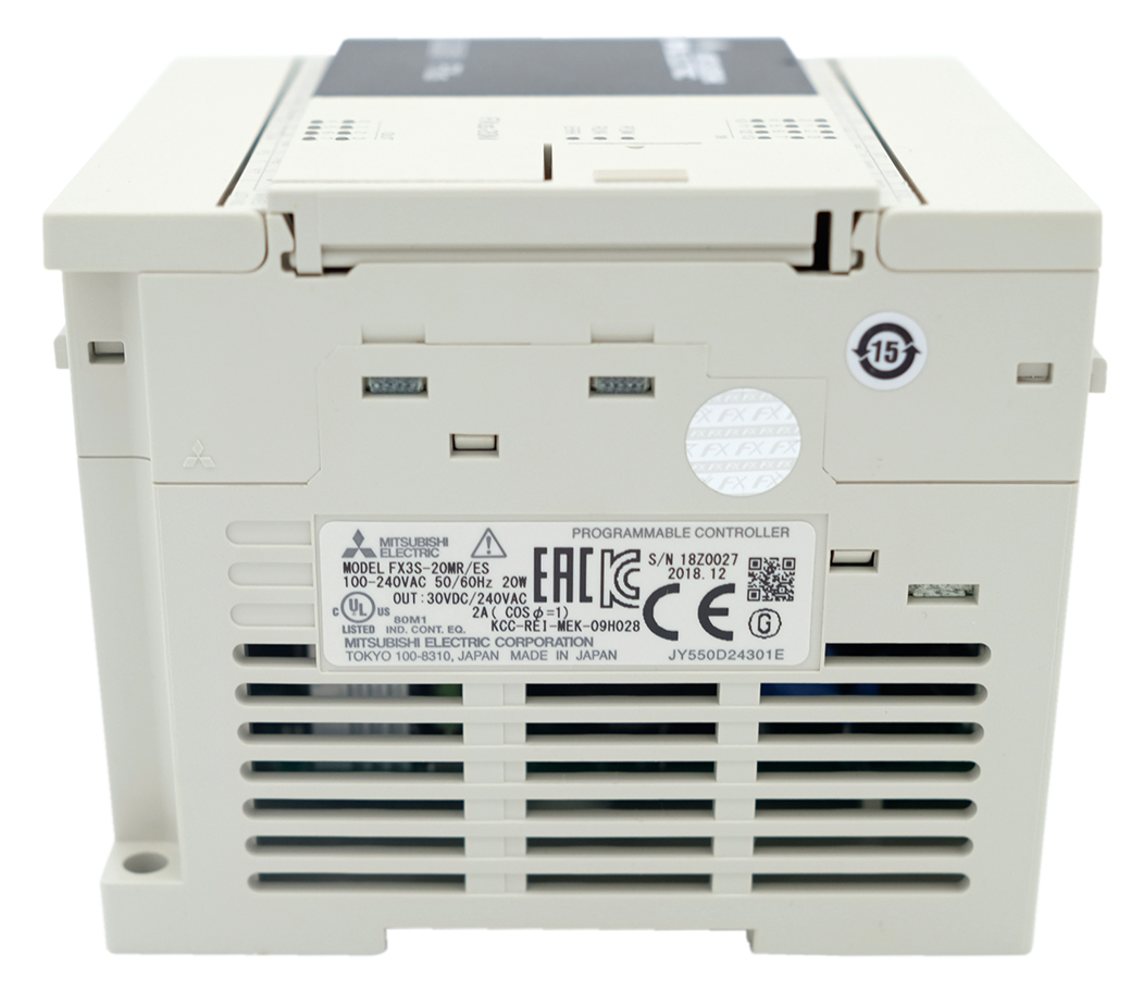 FX3S-20MR/ES MITSUBISHI PLC, 220VAC Input Sink/Source Output relay 12in 8out