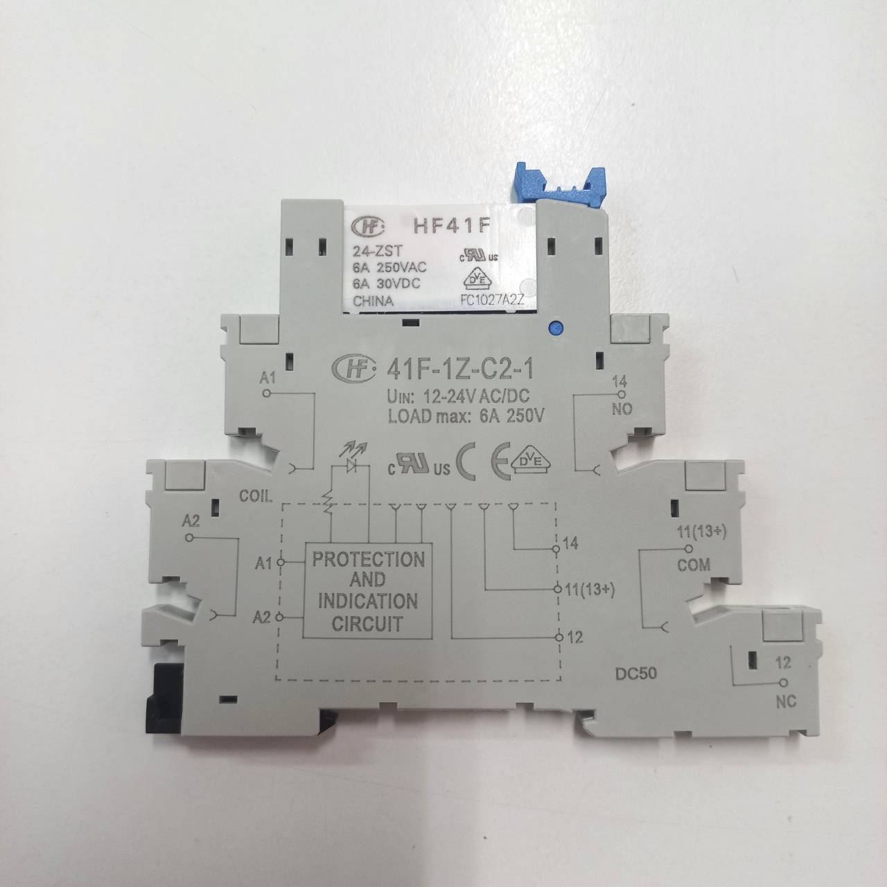 RELAY รีเลย์ 24Vdc พร้อมซอคเกต HF41 HONGFA SLIM RELAY 2966171 เทียบเท่ากับ 2961105 PHOENIX CONTACT