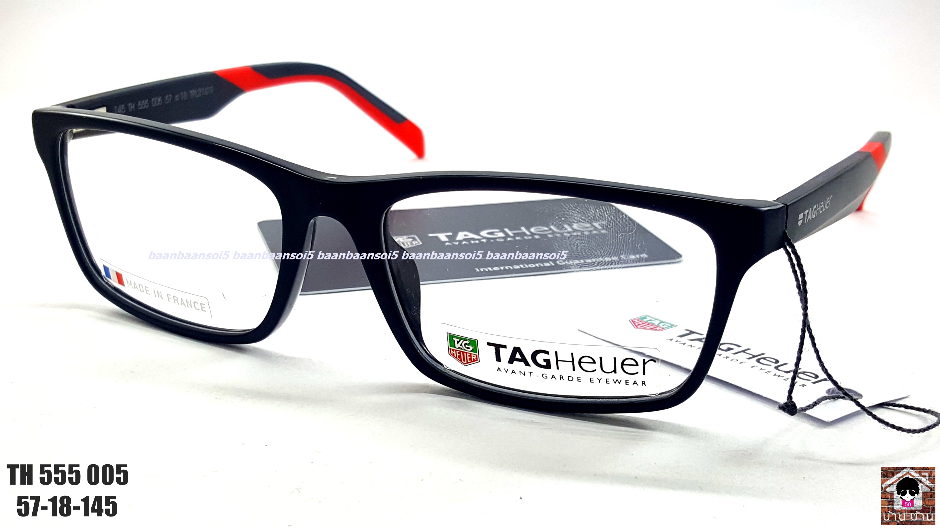 TAG HEUER TH 555 005 Eyeglasses Authentic โปรโมชั่น กรอบแว่นตาพร้อมเลนส์ HOYA ราคา 6,200 บาท