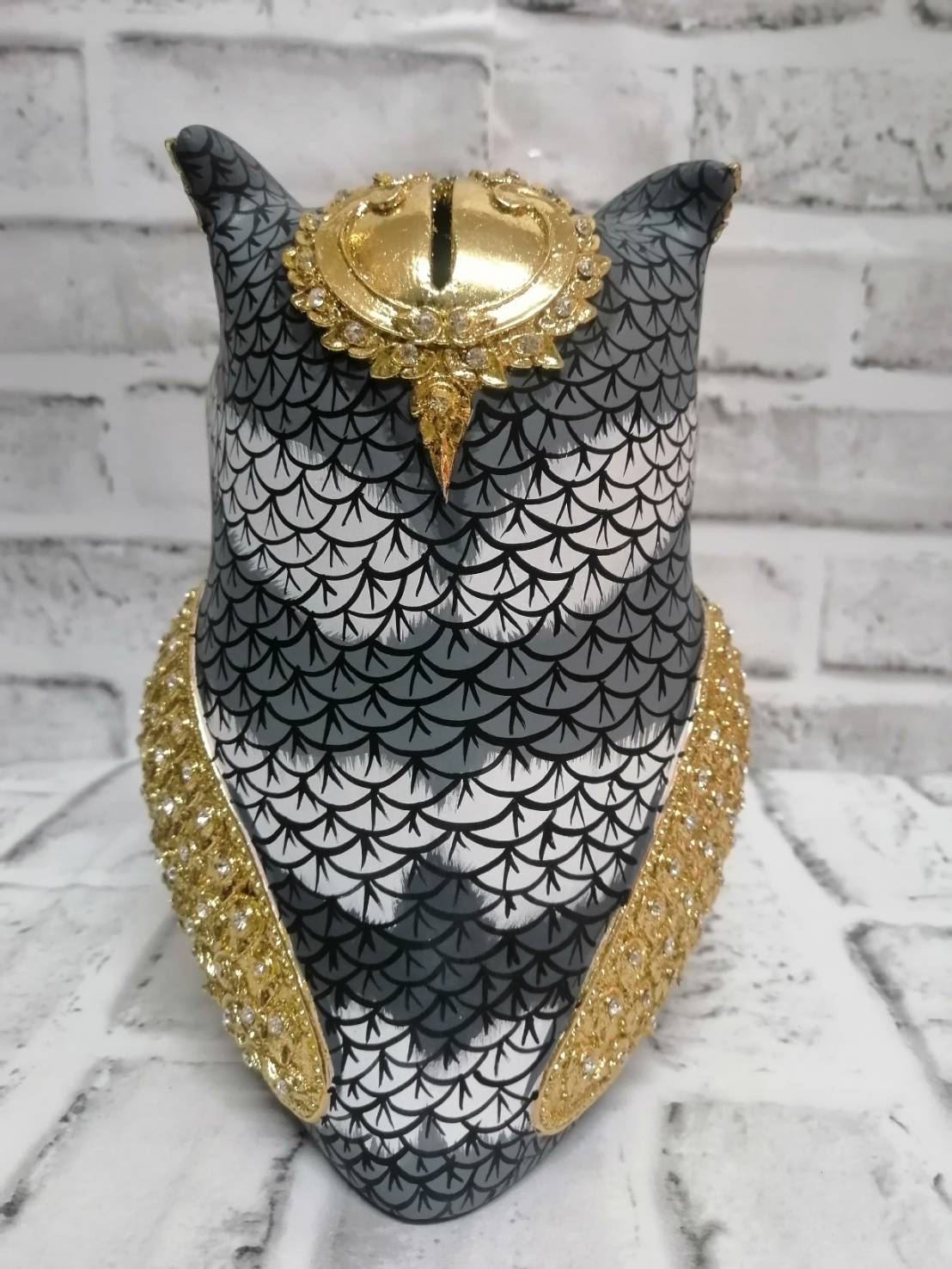 นกฮูก ทองเค ประดับเพชร