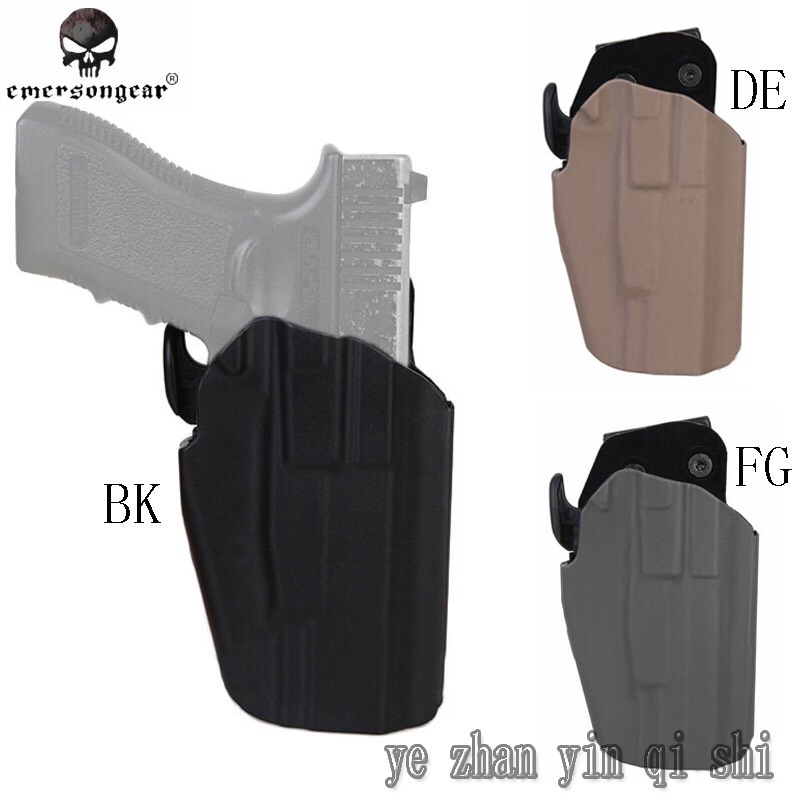New.📌ซองปืนปลดเร็ว Emersongear 579 GLS Pro-Fit Holster ผลิตจากพลาสติกไนลอน ใช้ระบบล็อคแบบ GLS (ล็อคบริเวณโกร่งไก) สามารถใส่ได้กับปืนมากมายหลายรุ่น ไม่ว่าจะเป็น Glock, Hi-capa, Sig Sauer, beretta, S&W, H&K, Colt, CZ เป็นต้น ข้างในซองมีผ้ากำมะหยีรอง
