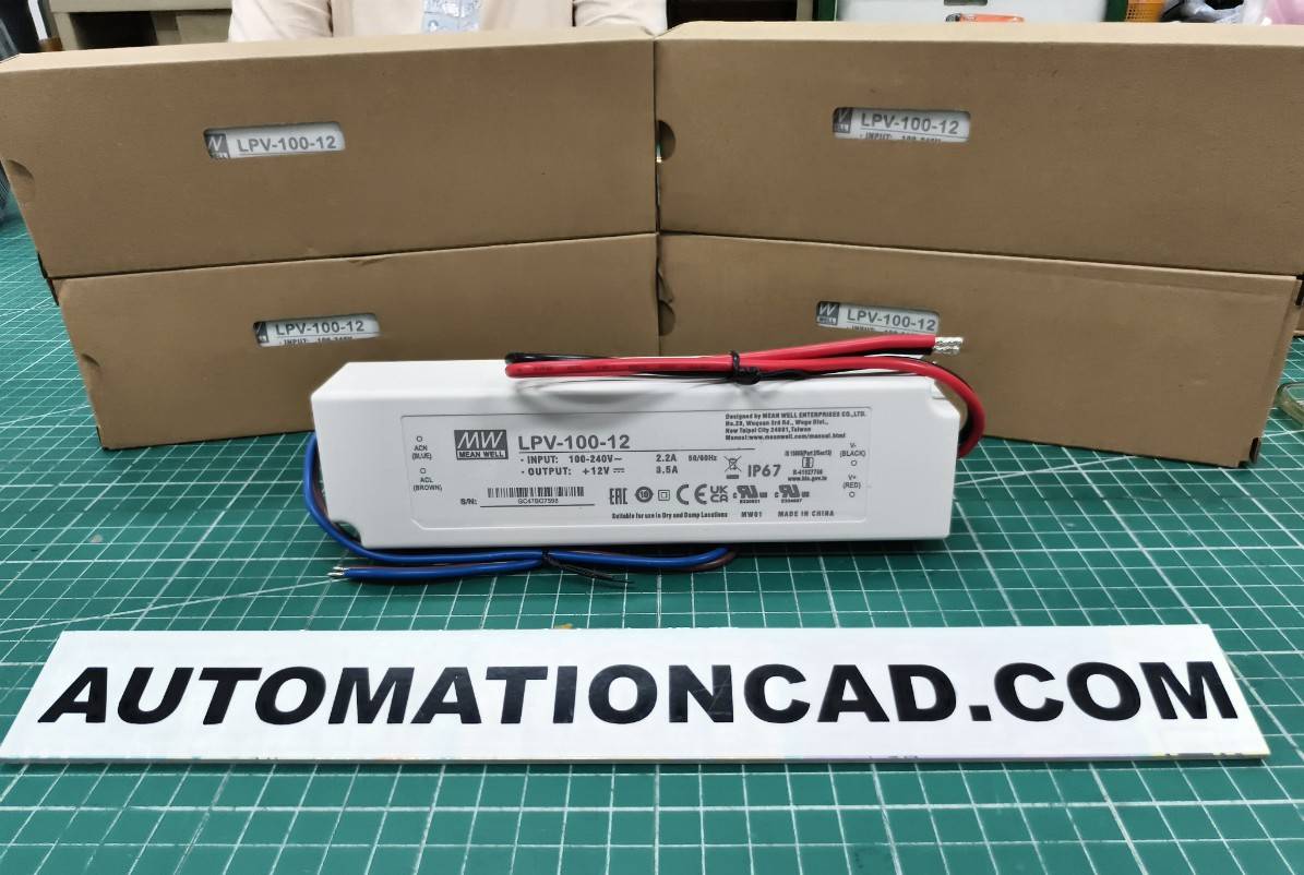 LED Driver พาวเวอร์ซัพพลาย LPV-100-12 Meanwell 12VDC 100W Switching Power Supply