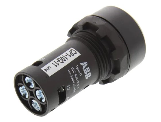 ปุ่มกด ABB 1NO+1NC สวิตซ์กดเด้งกลับ สีเขียว รู 22 mm Push Button Switch