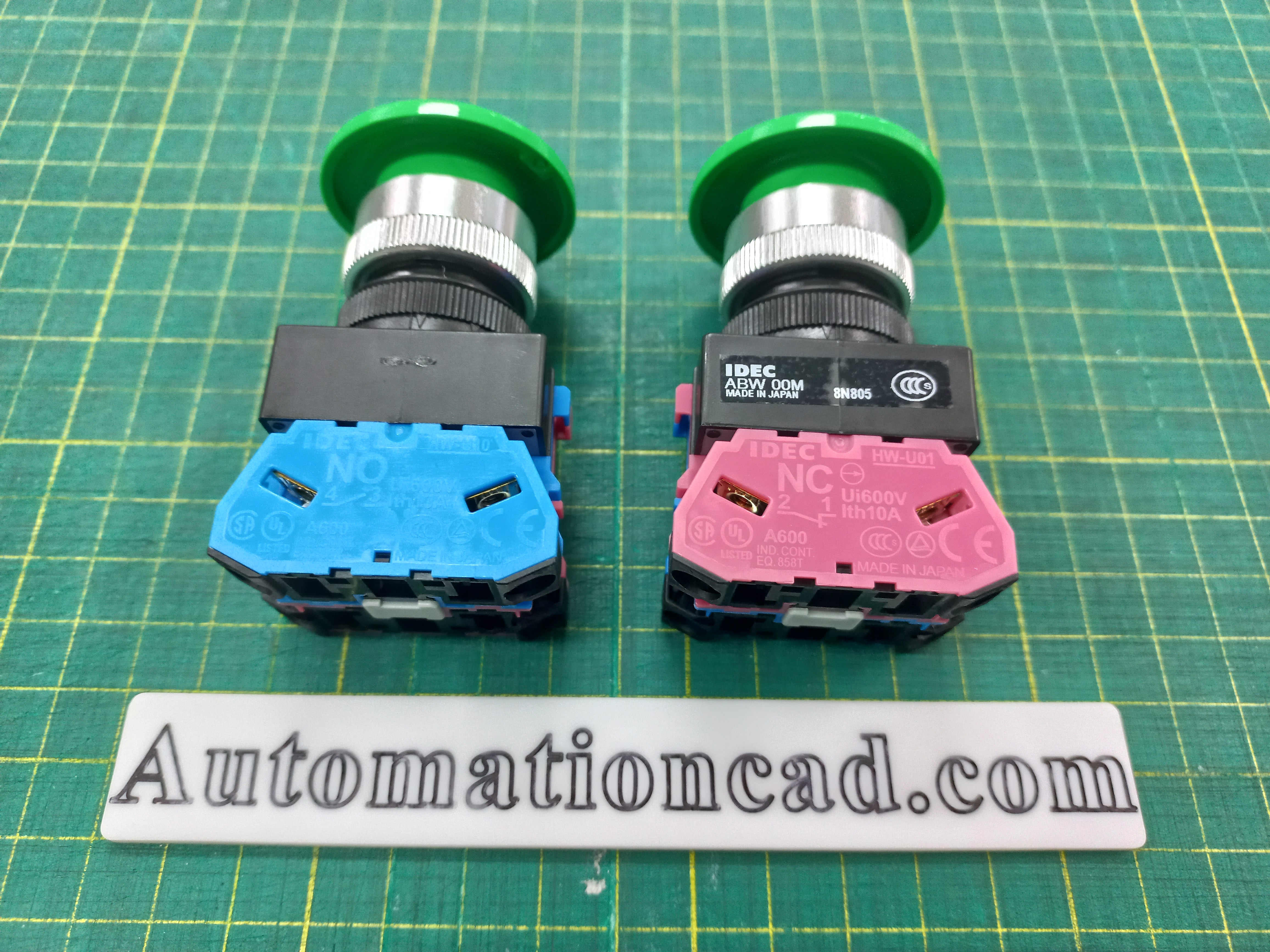 ปุ่มกด IDEC 1NO-1NC สวิตซ์กดหัวเห็ด รู 22 mm Push Button Switch