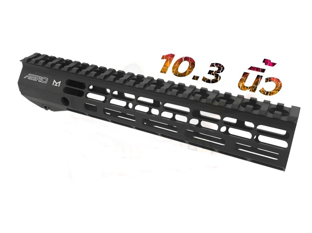 ชุดหน้าราง AERO Atlas R-ONE M-Lok ชุดหน้าราง AERO Atlas R-ONE M-Lok รองรับการติดตั้งอุปกรณ์แบบ M-LOK รองรับการใช้งานหูกวิน สายสะพาย ใช้เปลี่ยนใส่ได้กับปืน M4,M16 ทุกรุ่น (เกลียว 32mm) วัสดุ CNC อะลูมีเนียม น้ำหนักเบา และแข็งแรง