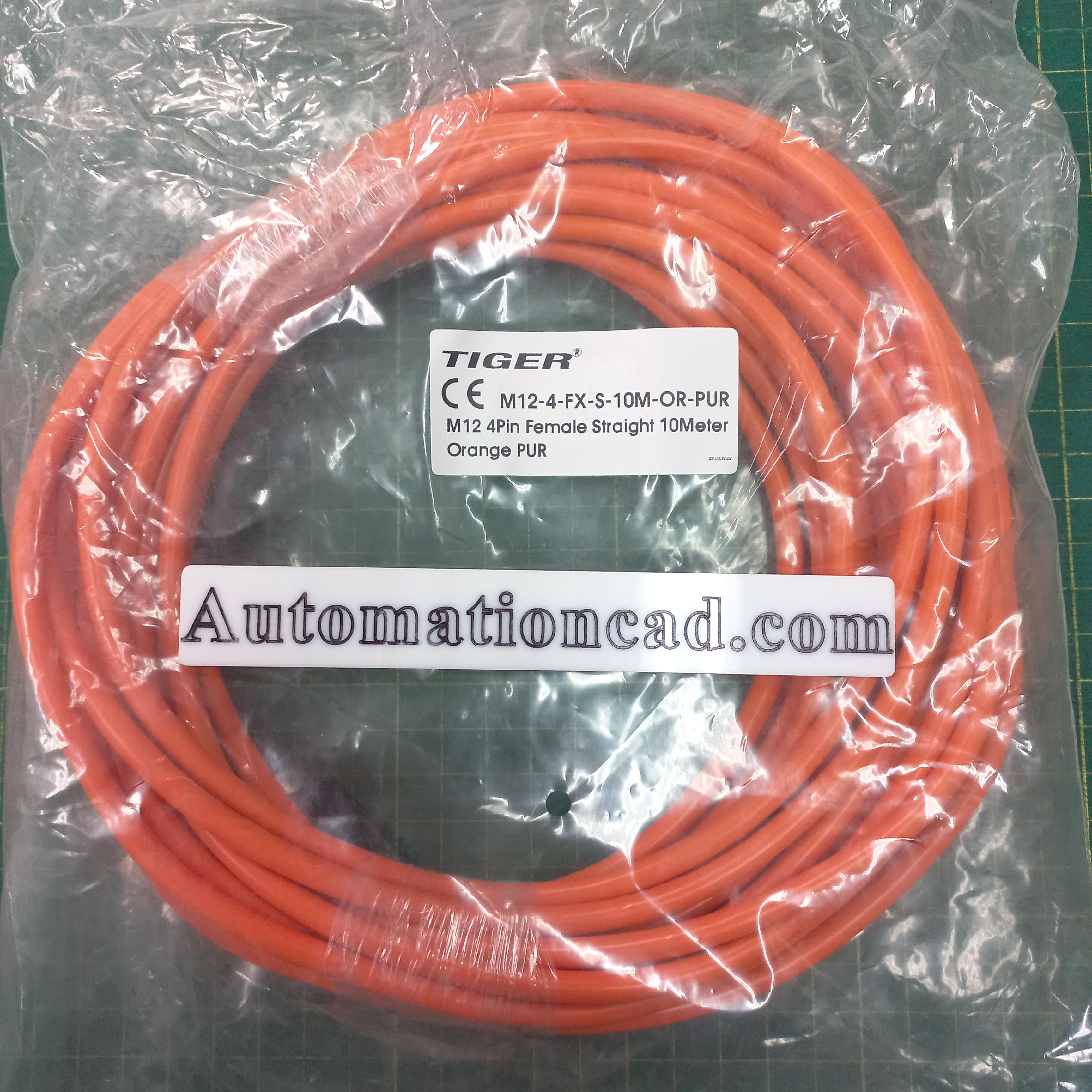 สายพร้อม CONNECTOR (PUR) แบบตรง เกลียว M12 ตัวเมีย แบบ 4 ขา ยาว 10m.