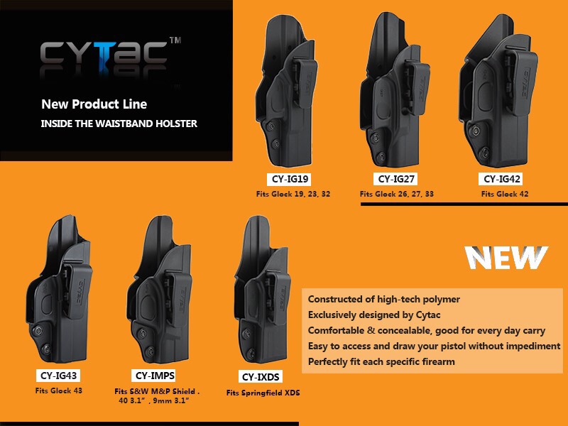 New.ซองปืน พกนอก / พกใน Cytac สำหรับปืน GLOCK 43 กดปลดล๊อก-เซฟตี้ ‼️ป้องกันการแย่งปืนได้ดีเยี่ยม มีเพลทปรับ ระดับ ความสูงตำ่ในตัว 📌❗️ราคาโปรโมชชั่น ราคาพิเศษ 1,300 บาท เท่านั้น ❗️📌 ======================== 📦 สนใจสินค้