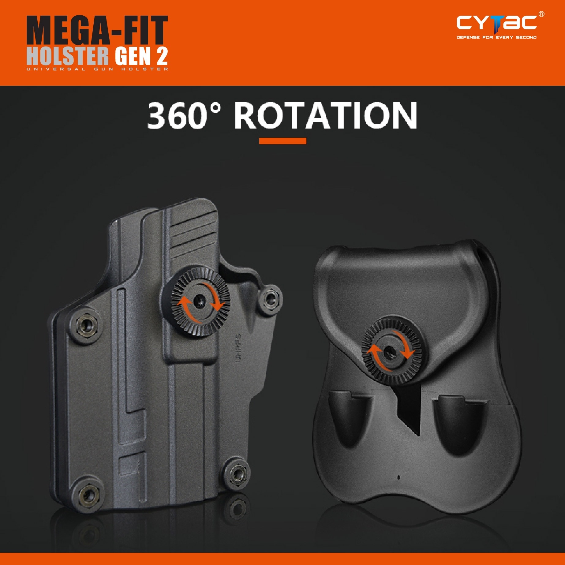 New.Cytac Mega-Fit Holster Gen2 [ CY-UHFSG2 ] ⚡️ซองปืนที่ออกแบบมาให้สามารถใช้งานได้หลากหลายรุ่น (ตามตารางแนบ) เช่น Glock , Sig Sauer, CZ , Beretta, Ruger , S&W, Walther, Colt, Taurus และอื่นๆ ⚡️ผลิตจากวัสดุ Polymer เกรดคุณภาพ ⚡️ซองถูก