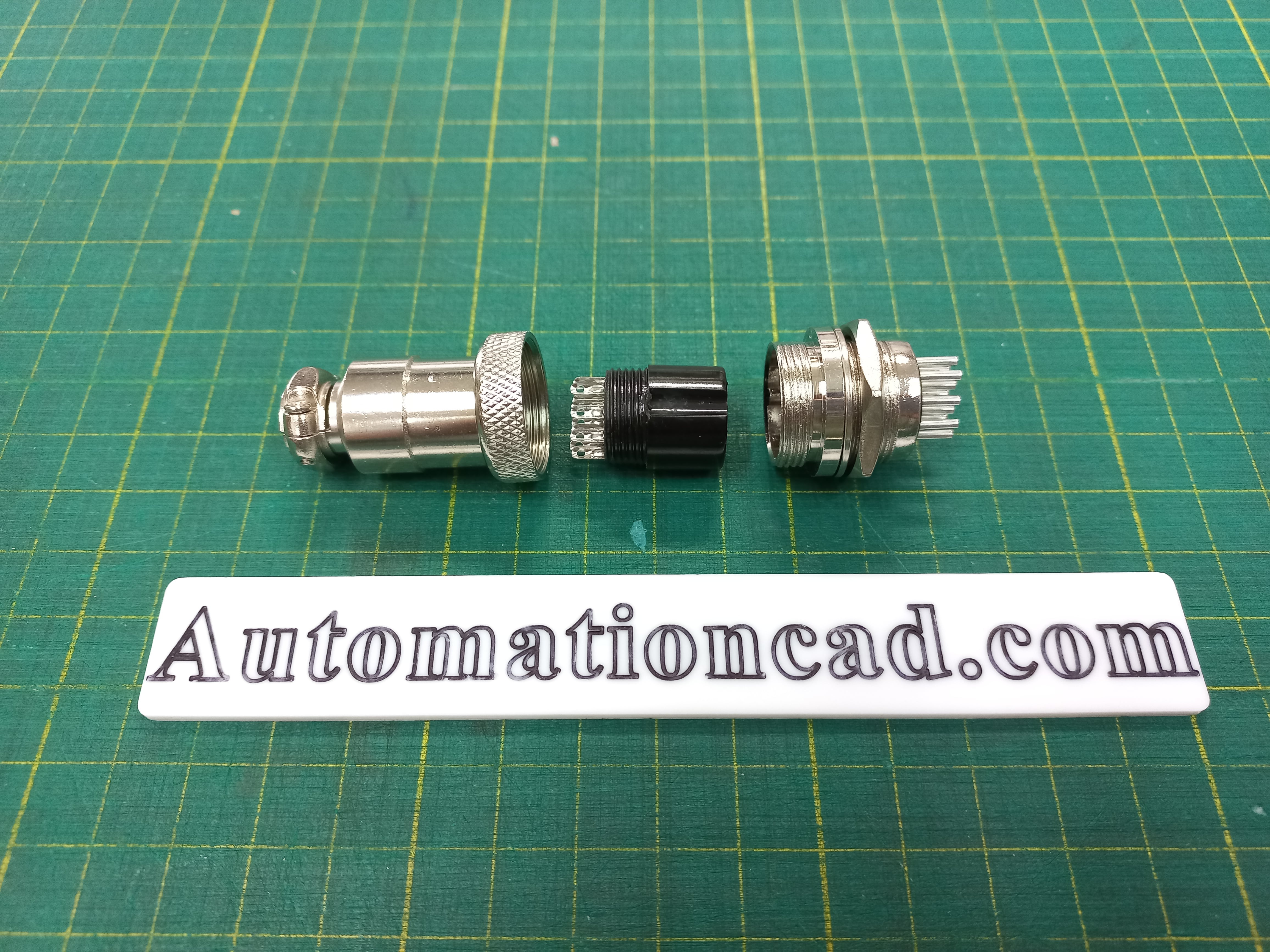 คอนเนคเตอร์ 10 Pins แบบตรง ตัวผู้+ตัวเมีย Connector เกลียว 20 มิล