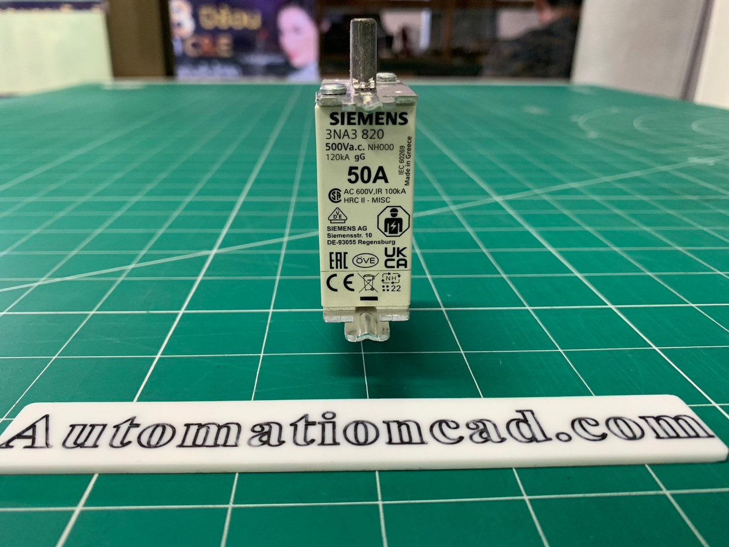 ฟิวส์ 50A 500V SIEMENS NH000 Fuse รุ่น 3NA3 820