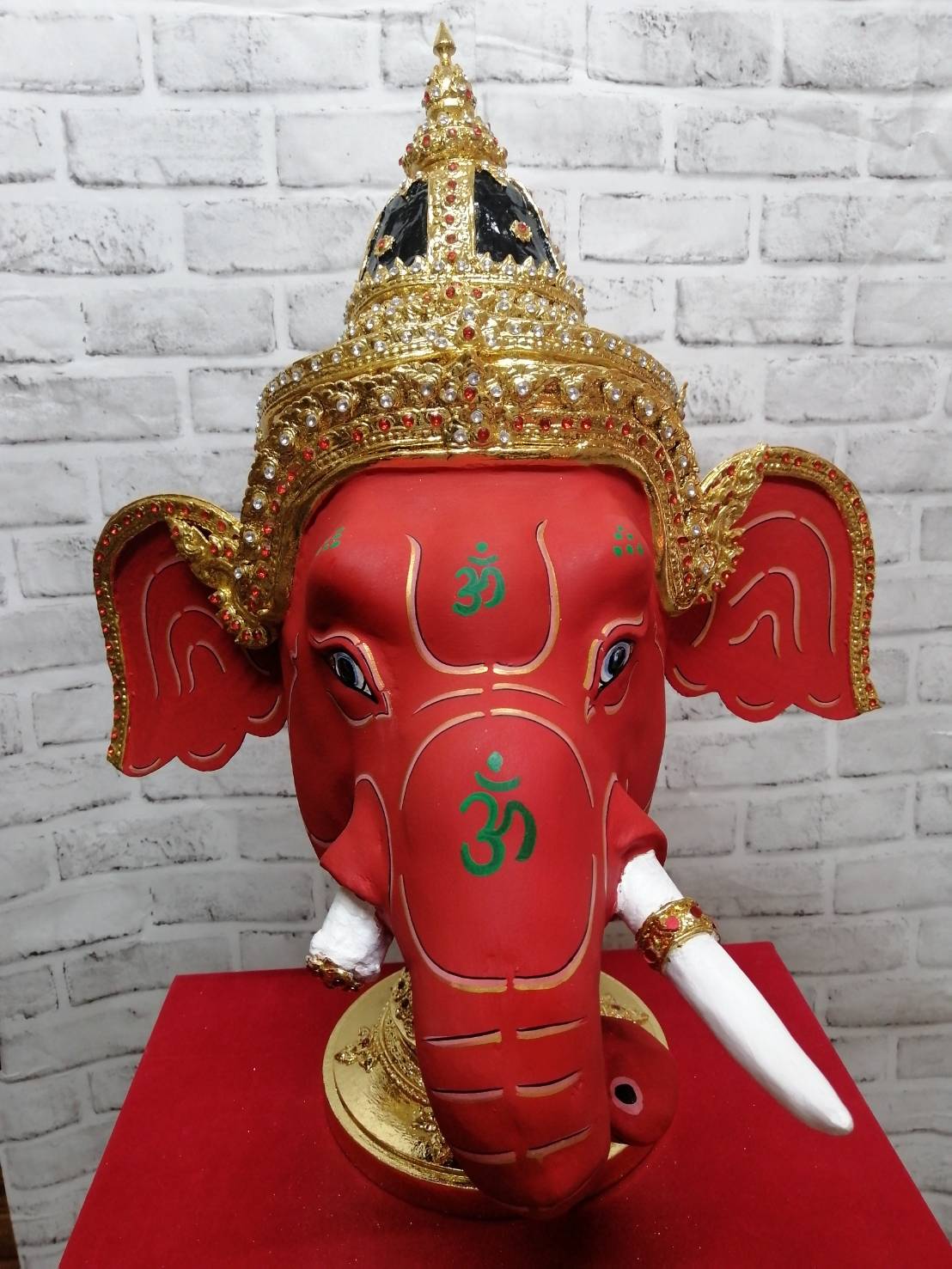พระพิฆเนศ ขนาดครอบ (สีแดง)