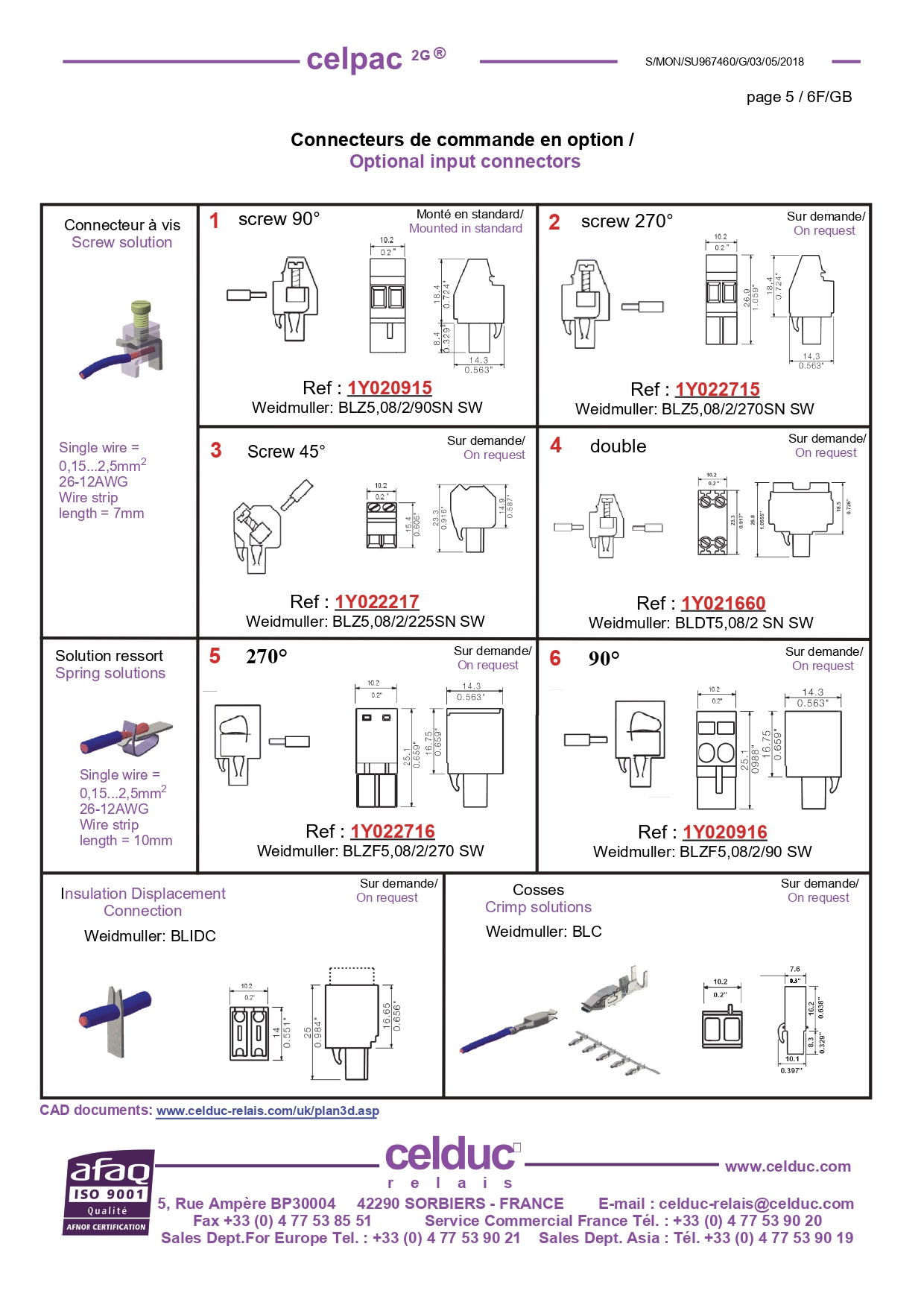 โซลิดสเตต 75A 600VAC input 3.5-32 VDC SOLID STATE RELAY CELDUC รุ่น SU967460