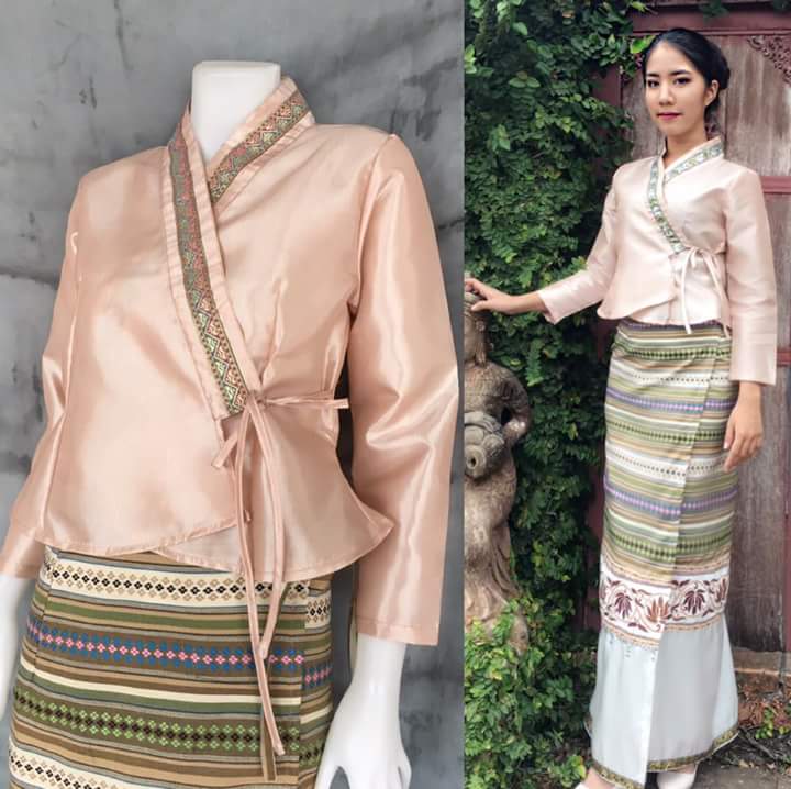 เสื้อผ้าไทยพื้นเมืองสไตน์เจ้านางสีโอวัลติน #เสื้อผ้าไหมจีนสีโอวัลติน เสื้อ #เสื้อทำงานผ้าไทย #เสื้อผ้าไหมจีนสีโอวัลตินปักกุ้นป้ายผูก โอวัลตืล M