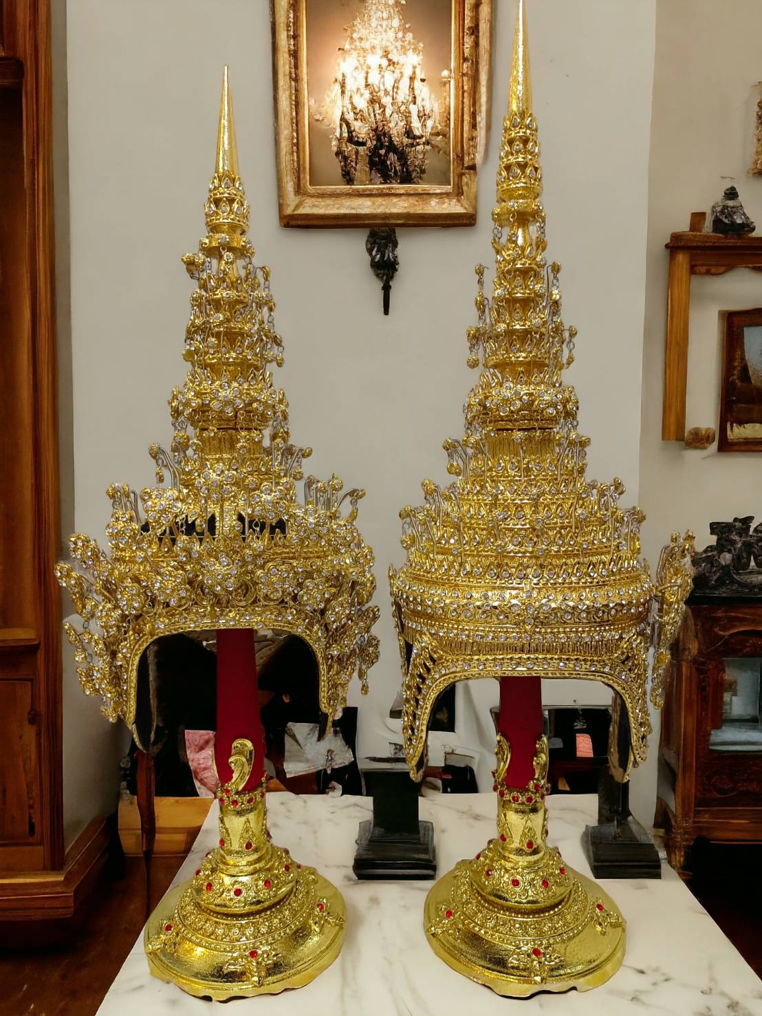 ชฎานาง ขนาดสวมหัว ประดับเพชร (รุ่นพรีเมี่ยม)