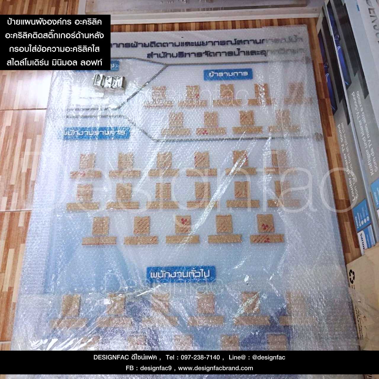 ป้ายแผนผังองค์กร ป้ายอะคริลิค บอร์ดออแกร์ไนซ์เซอร์ บอร์ดผังองค์กรสวยๆ บอร์ดองค์กร สไตล์โมเดิร์น มินิมอล ลอฟท์