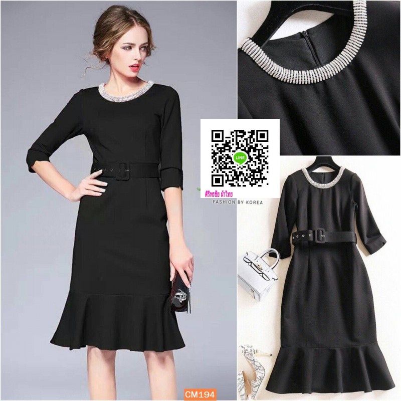 ชุดผ้าไทยสีดำ ชุดแซกผ้าไทยชุดแซกผ้าไทยผ้าพื้นเมืองดำ เดรสสไตน์เกาหลี ชุดทำงานเกาหลีสีดำ เดรสเกหลีสีดำพร้อมส่ง