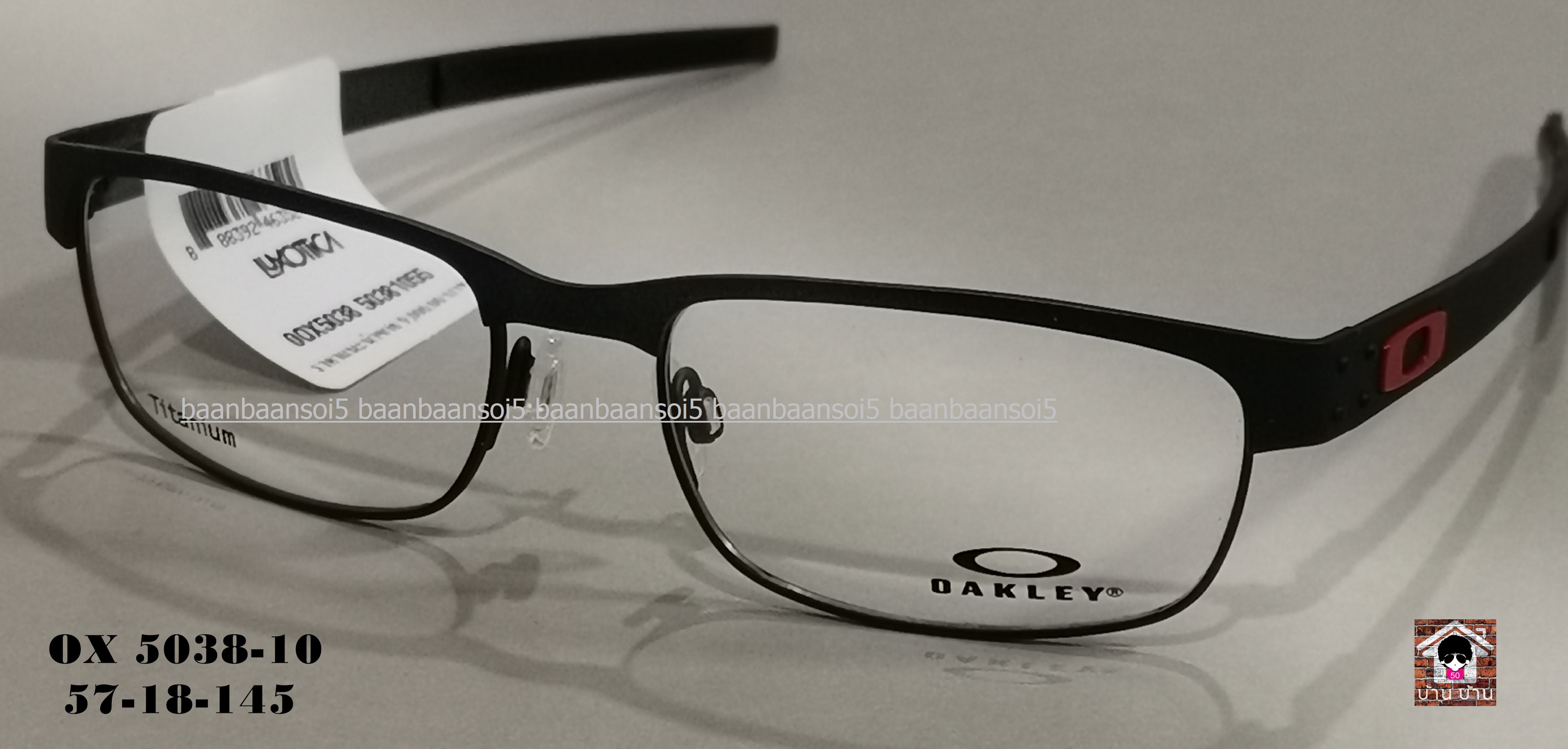 OAKLEY METAL PLATE 5038 10 TITANIUM โปรโมชั่น กรอบแว่นตาพร้อมเลนส์ HOYA ราคา 6,700 บาท