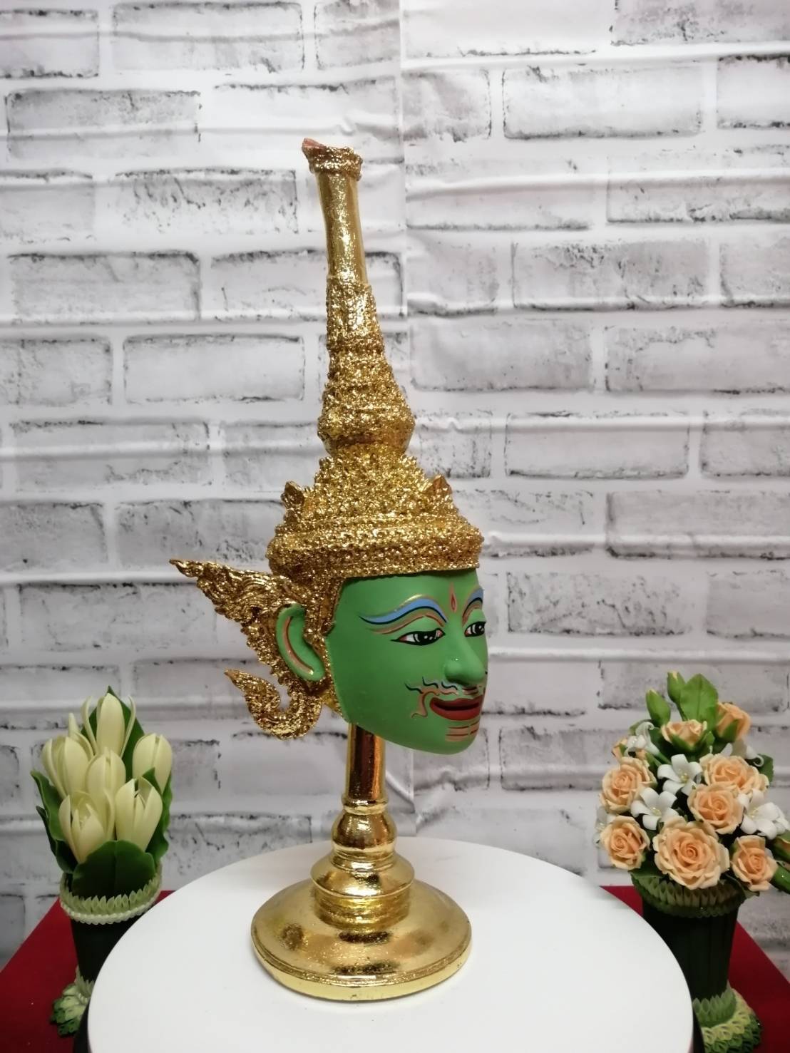 เศียรครู พระปรโคนธรรพ ขนาด 5 นิ้ว พร้อมฐานปิดทอง