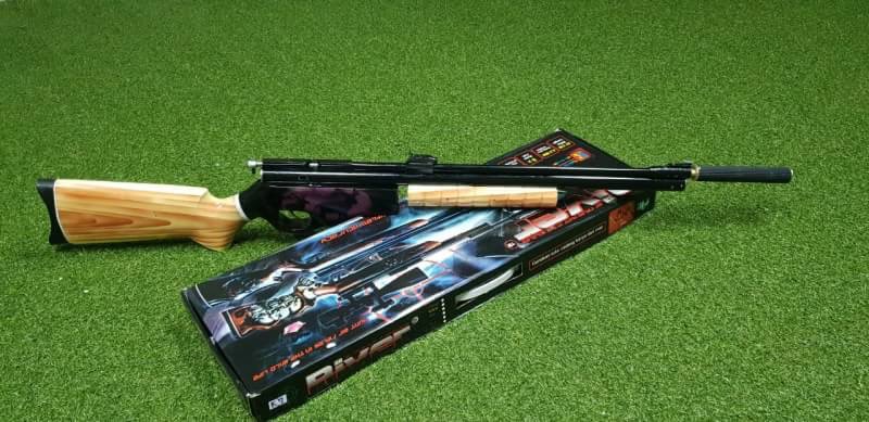อัดลมSharpRiverหม้อลมโต .22cal. Slide Pump Air Rifle เบอร์2 ✔Made in Indo ✔แรง 600Fps. ✔Body Wood ไม้ ✔Slide Pump 3-5 ครั้ง ✔ป้อนกระสุนทีละนัดยิง ✔ลำกล้อง Barrel 67cm ✔มาพร้อมศูนย์หน้า-หลัง เหล็ก ✔หว