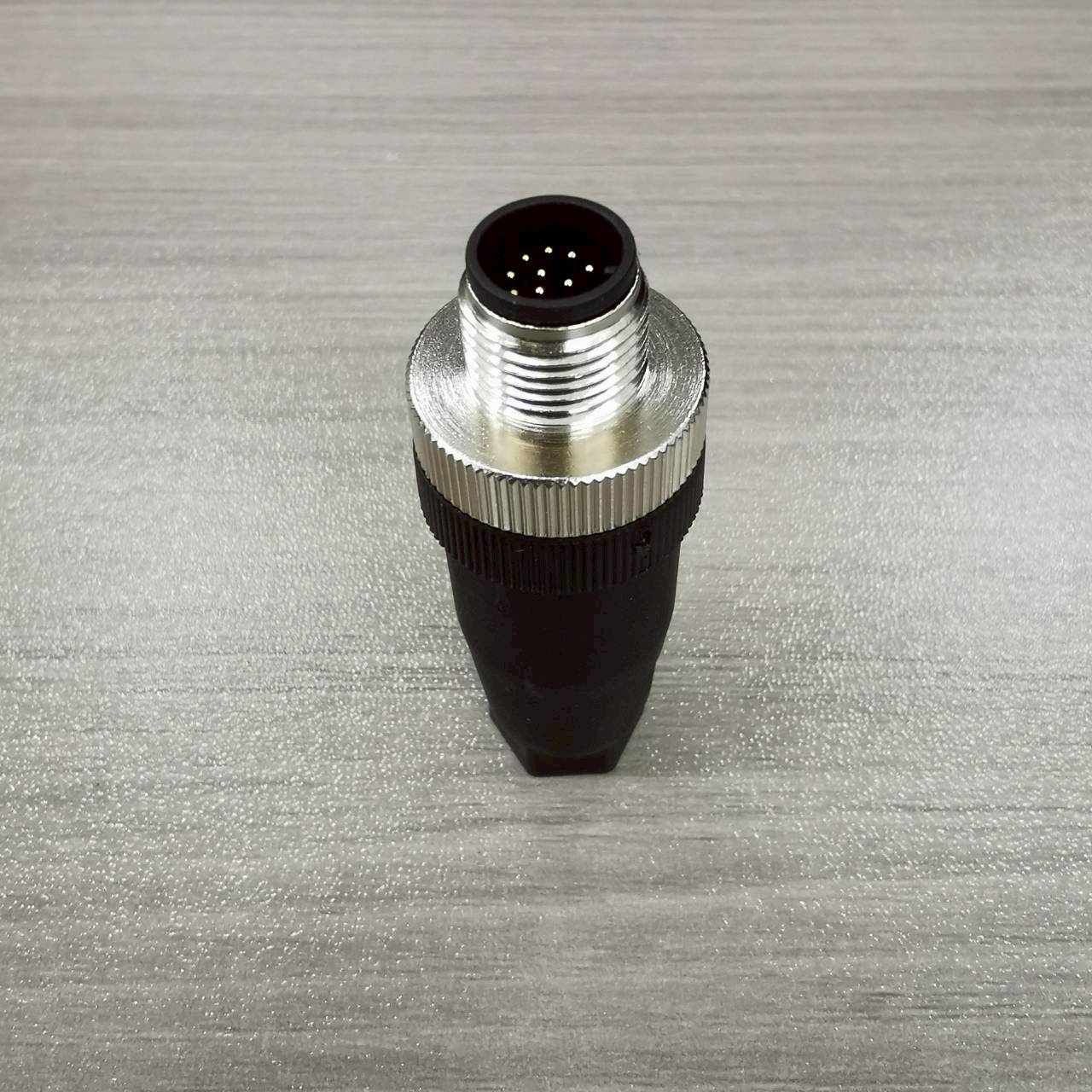 หัวคอนเนคเตอร์ M12 12Pins แบบตรง ตัวผู้ Connector