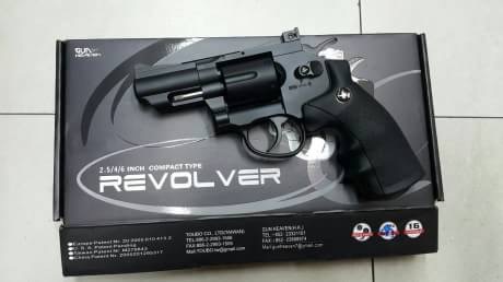 New.ลูกโม่ .357 แม็กนั่ม WinGun Revolver Co2. Powored 708S 2.5" ลูกเบอร์1 สีดำ