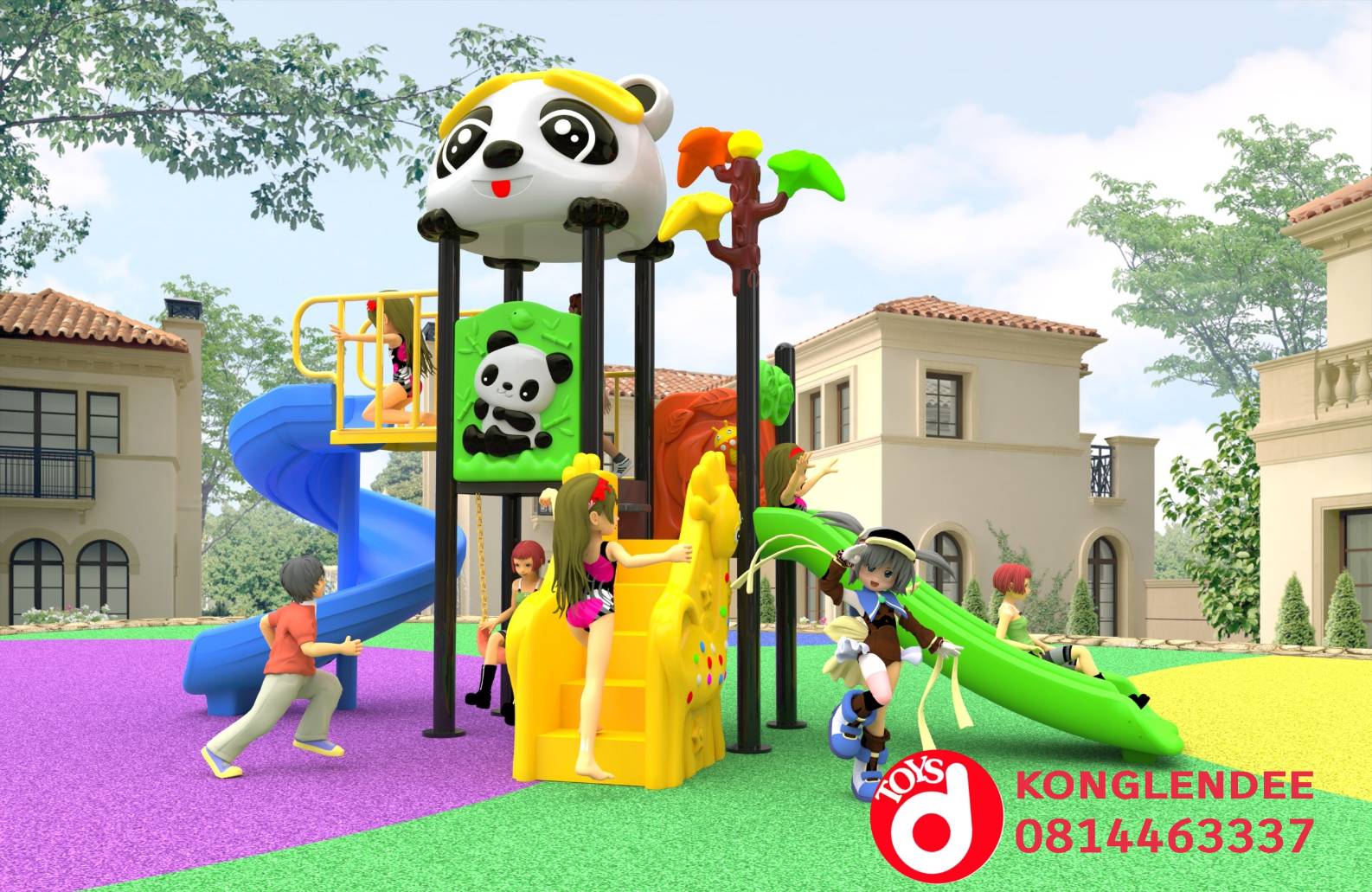 เครื่องเล่นสนาม ชุุดแพนด้าสไลเดอร์วน สำเนา สำเนา สำเนา