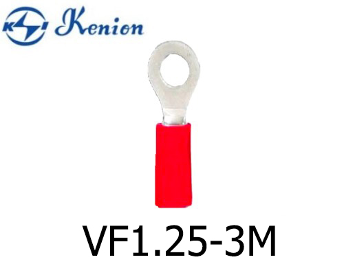 หางปลากลมหุ้ม สีแดง VF1.25-3M KENION ใช้กับสาย 1.0sq.mm