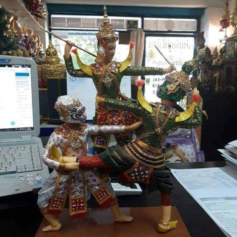 ตุ๊กตาโขน ชุดศึกรบ 3 ตัว หนุมาน + พระรามหรือพระลักษณ์ + ทศกัณฐ์