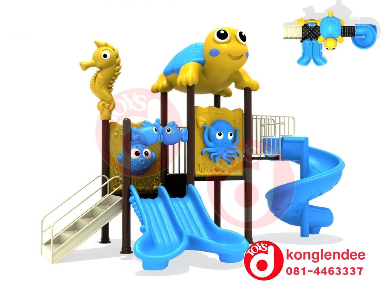 เครื่องเล่นสนาม ชุดเต่าน้อยสไลด์คู่