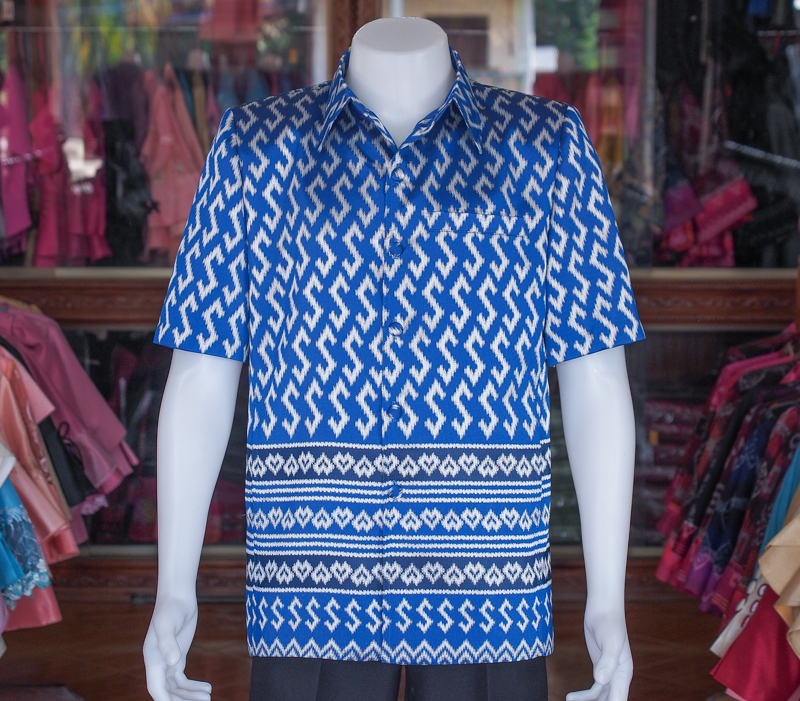 เสื้อสูทชายไหมแพรทิพย์ลายขอพระราชทาน เสื้อสูทชายไหม สูทผ้าไทยชาย ซาฟารีผ้าไทยชาย สูทผ้าไหมแพรทิพย์ สูทผ้าไทย ซาฟารีชาย น้ำเงิน XXL