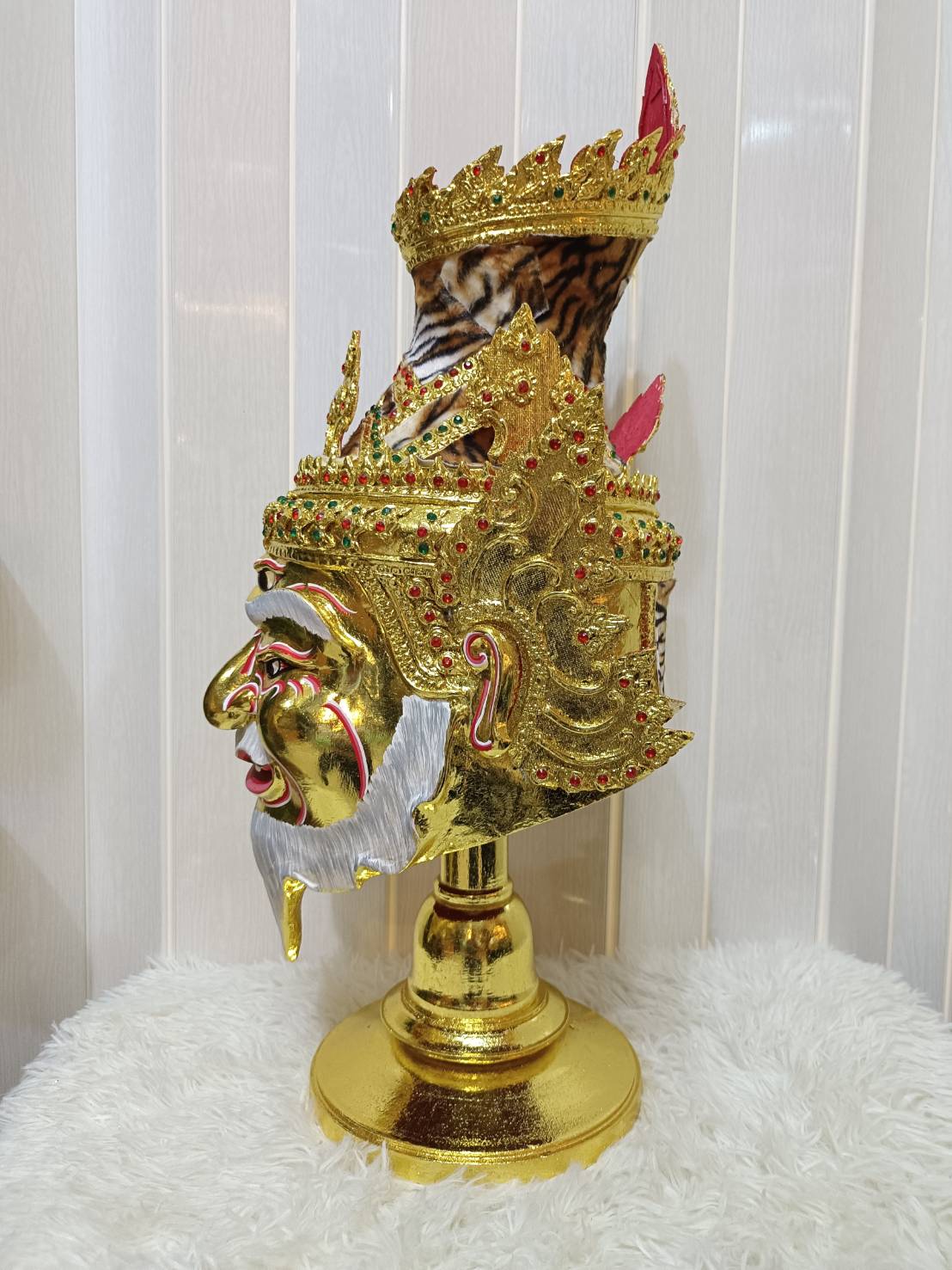 เศียรพ่อแก่ ฤาษีตาไฟ ขนาดครอบ พร้อมฐานไม้อัดสีแดงฟรี