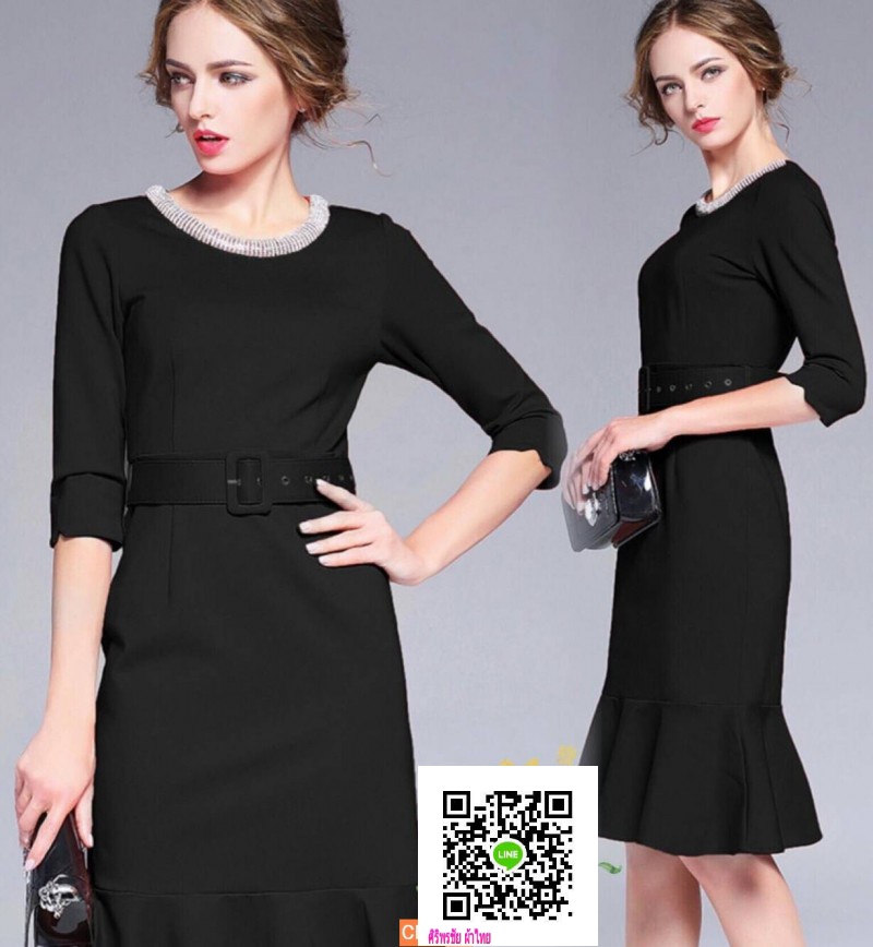 ชุดผ้าไทยสีดำ ชุดแซกผ้าไทยชุดแซกผ้าไทยผ้าพื้นเมืองดำ เดรสสไตน์เกาหลี ชุดทำงานเกาหลีสีดำ เดรสเกหลีสีดำพร้อมส่ง