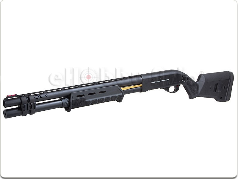 New.A.P.S. CAM 870 SAI Deluxe Match Shotgun (CO2 Shell Eject) Quick Overview A.P.S. CAM 870 SAI Deluxe Match Shotgun (CO2 Shell Eject) 1/1 Scale High Performance Assembled CO2 Gas Powered Shotgun Metal Receiver Body Metal Outer Barrel & Magazine Extension