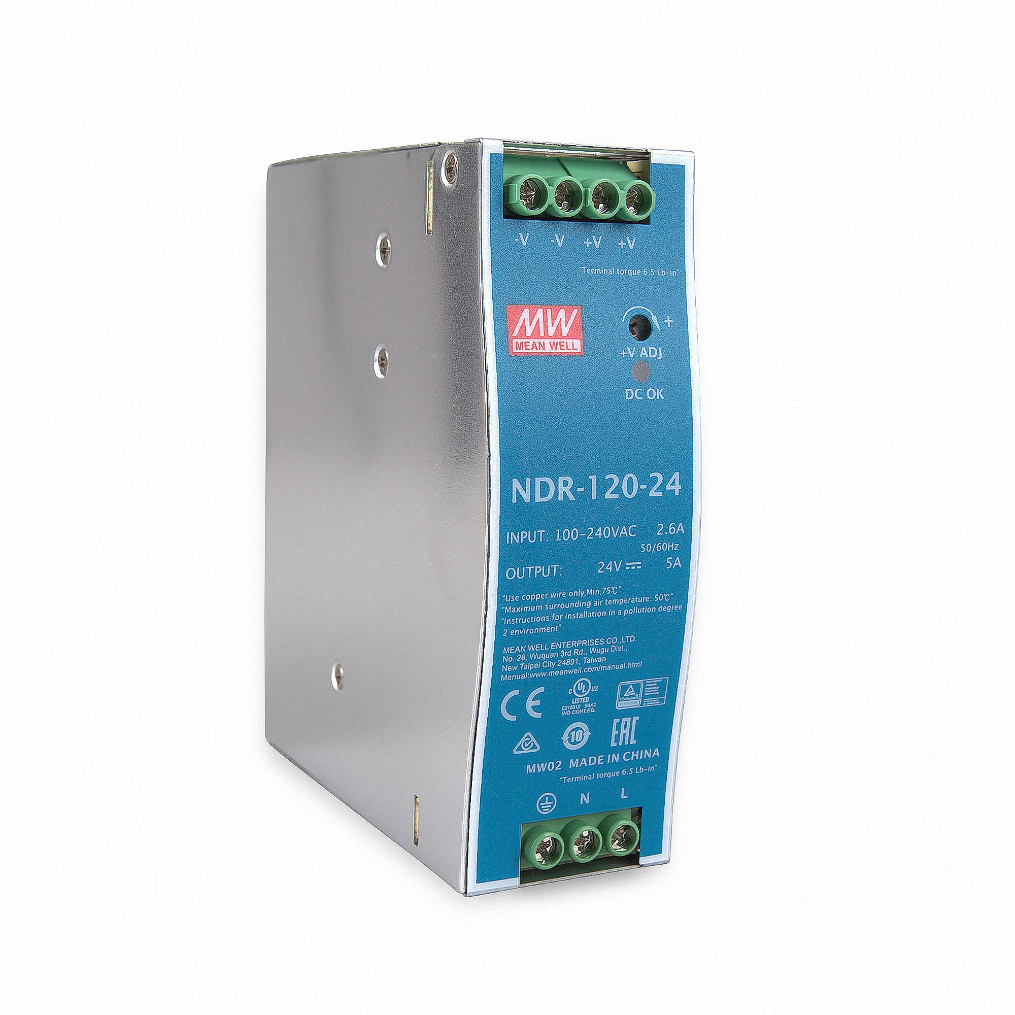 พาวเวอร์ซัพพลาย NDR-120-24 MEANWELL 5A 24VDC POWER SUPPLY NDR