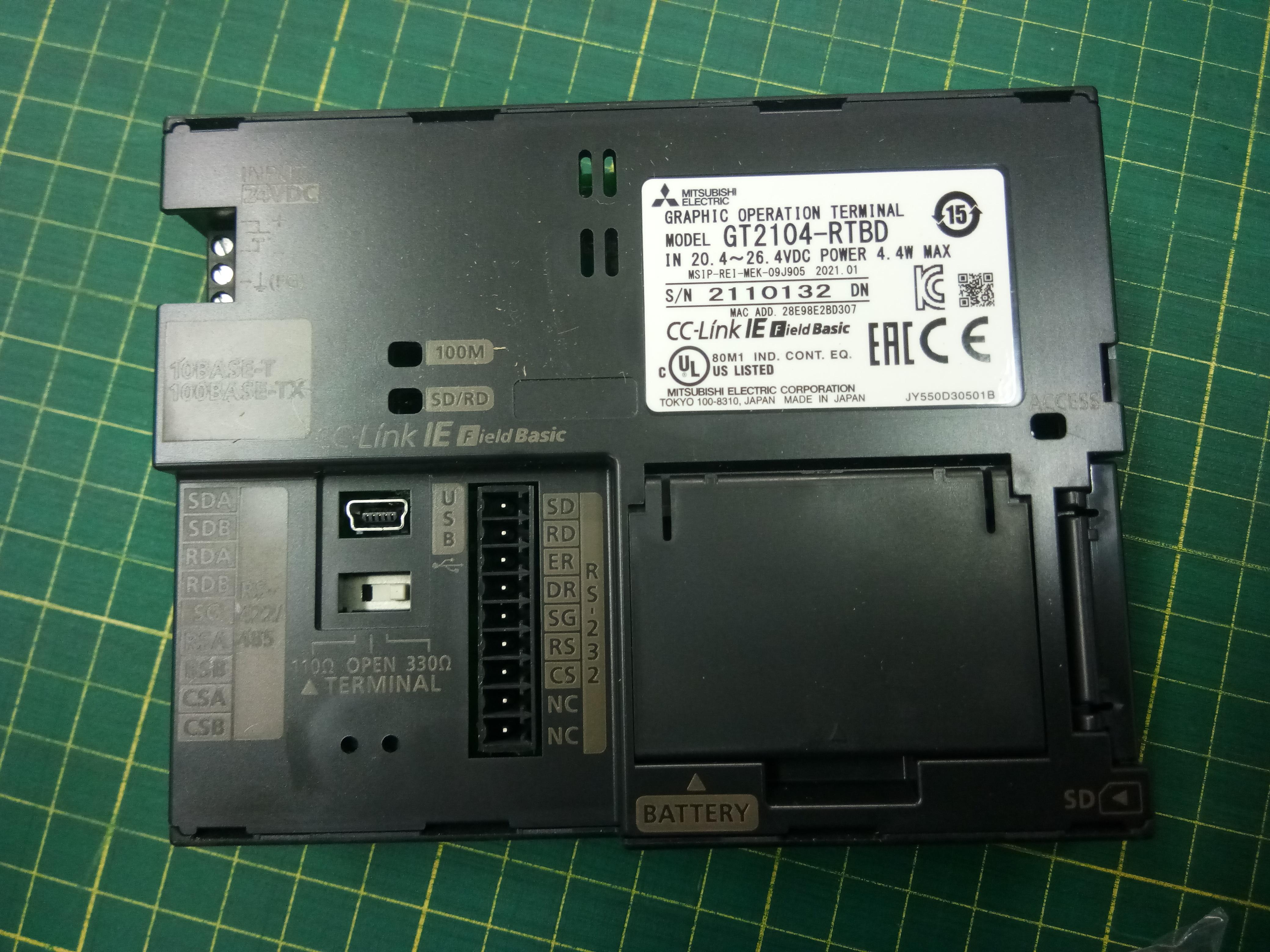 จอ MITSUBISHI รุ่น GT2104-RTBD หน้าจอ 4.3 นิ้ว เชื่อมต่อ PLC FX Series