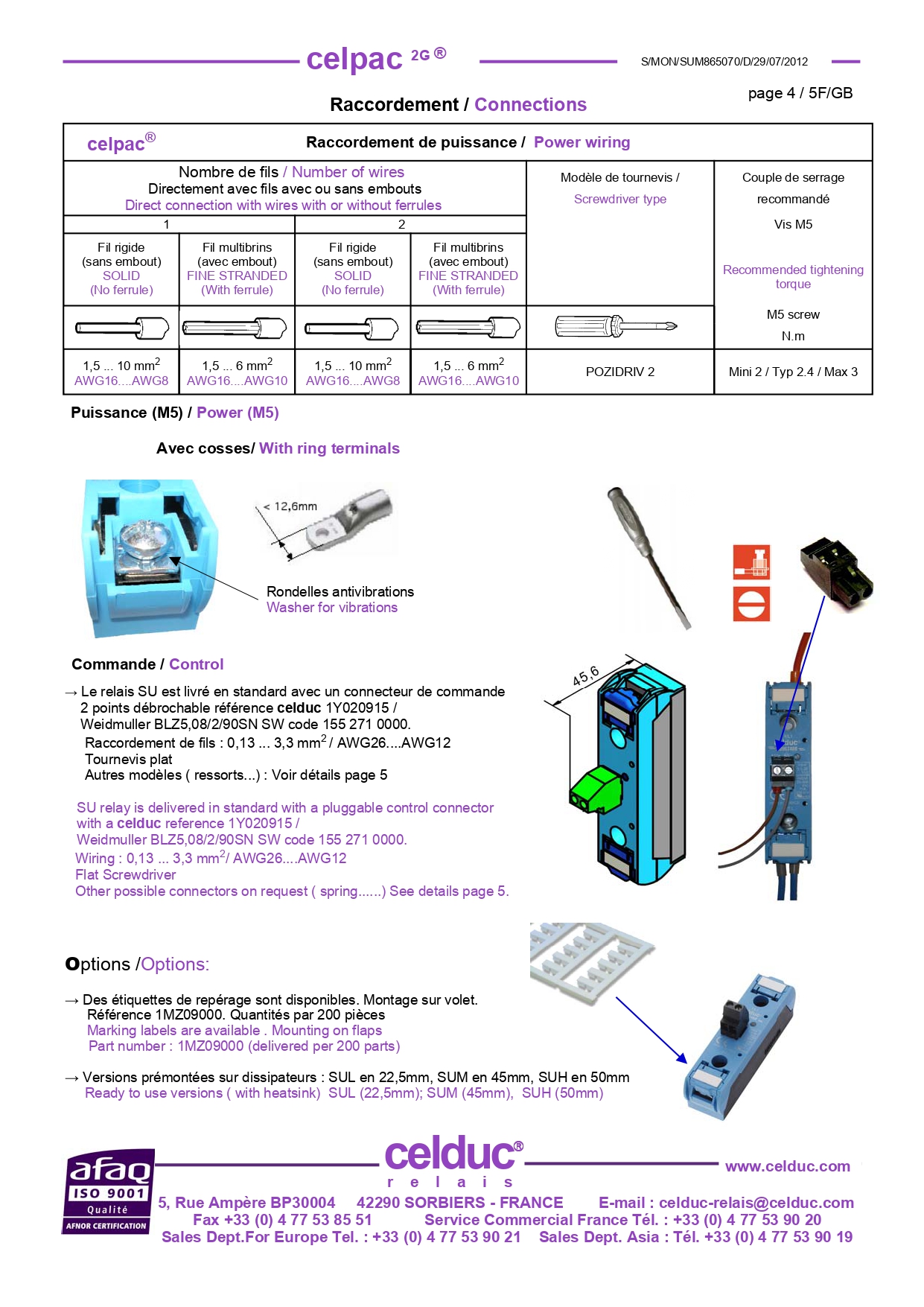 โซลิดสเตต SSR 45A 24-510Vac Input 3.5-32VDC/LED SOLID STATE RELAY CELDUC รุ่น SUM865070