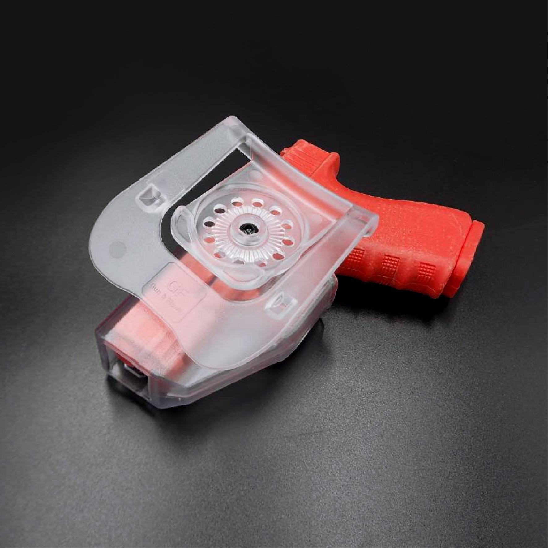 New.ซองปืนพกนอกชนิดใส Glock19 ( Gun&Flower OWB G19 Clear Holster ) 🔖ผลิตจากวัสดุ Polymer ชนิดใส แข็งแรง ทนทาน 🔖พกนอก ปลดล็อคนิ้วชี้ ใช้งานปลอดภัย 🔖ซองปืนสามารถหมุนปรับองศาได้ 🔖ตัวซองสามารถใช้กับเพลทลดต่ำของ IMI หรือแบรนด์อื