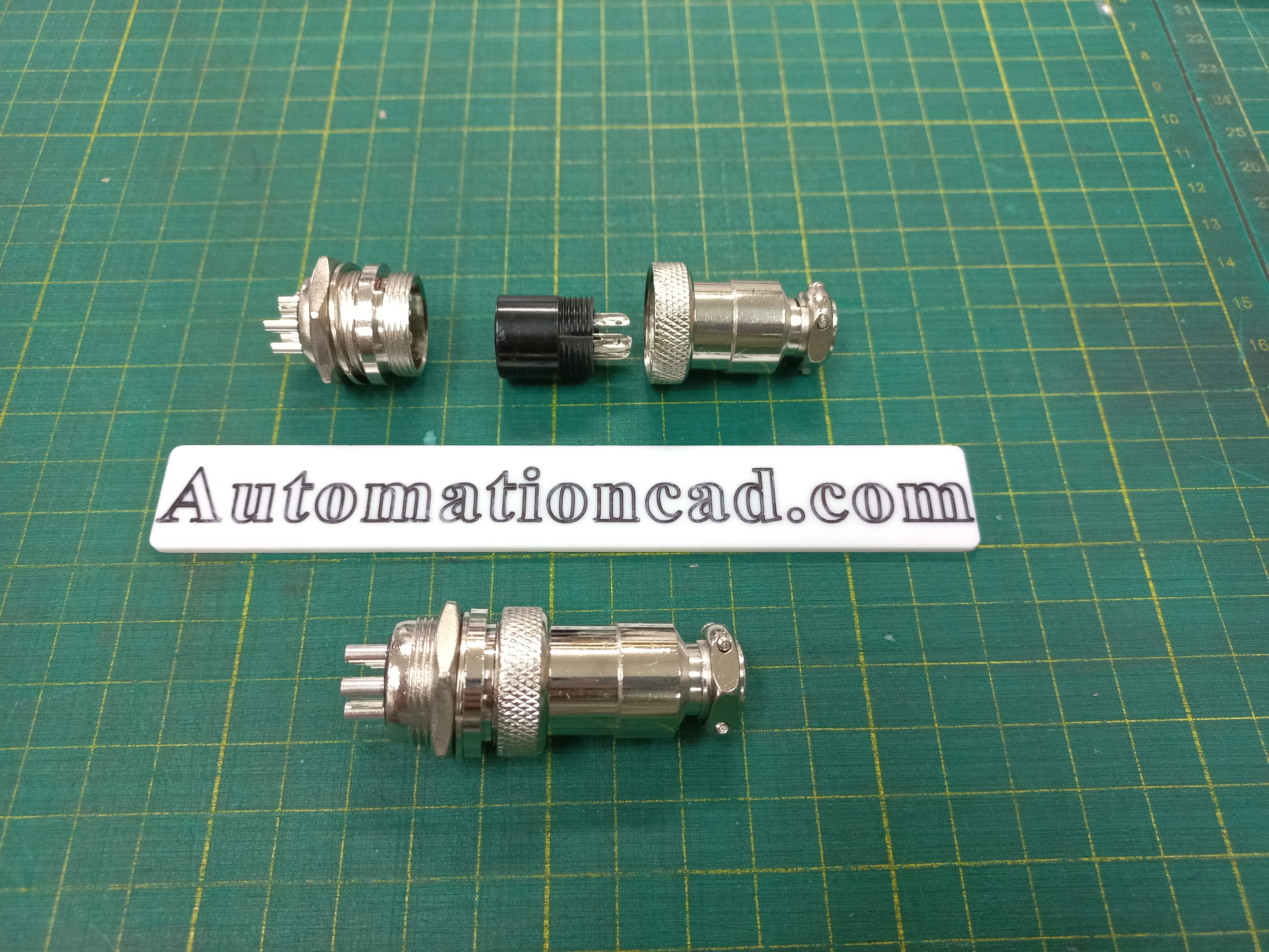 คอนเนคเตอร์ แบบกลม 5Pins แบบตรง ตัวผู้+ตัวเมีย Connector เกลียว 20 มิล