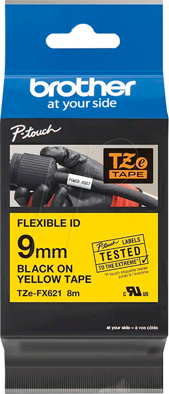 สติ๊กเกอร์มาร์คสายไฟ FLEXIBLE ID อักษรดำพื้นเหลือง เบอร์มาร์คสายไฟ CABLE MARKER