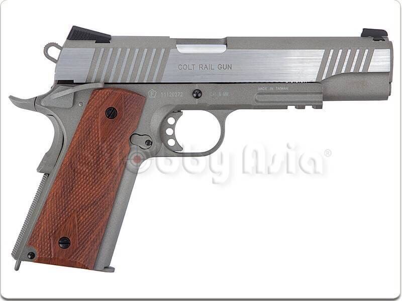 New.CYBERGUN COLT 1911 Rail CO2 GBB Pistol (Stainless) ราคาพิเศษ