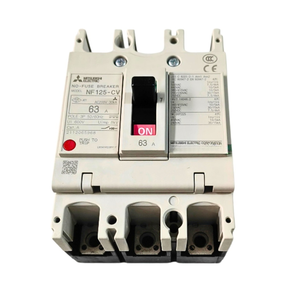 เบรกเกอร์ NF125-CV 3P 63A มิตซูบิชิ MITSUBISHI 63A 3POLE NF125 CV NF125CV